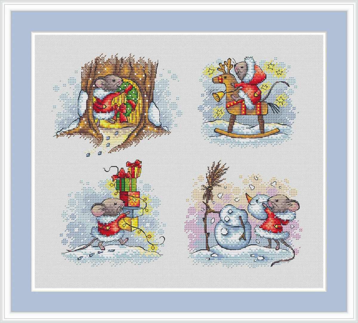 Winter Mouse 1 Cross Stitch Pattern