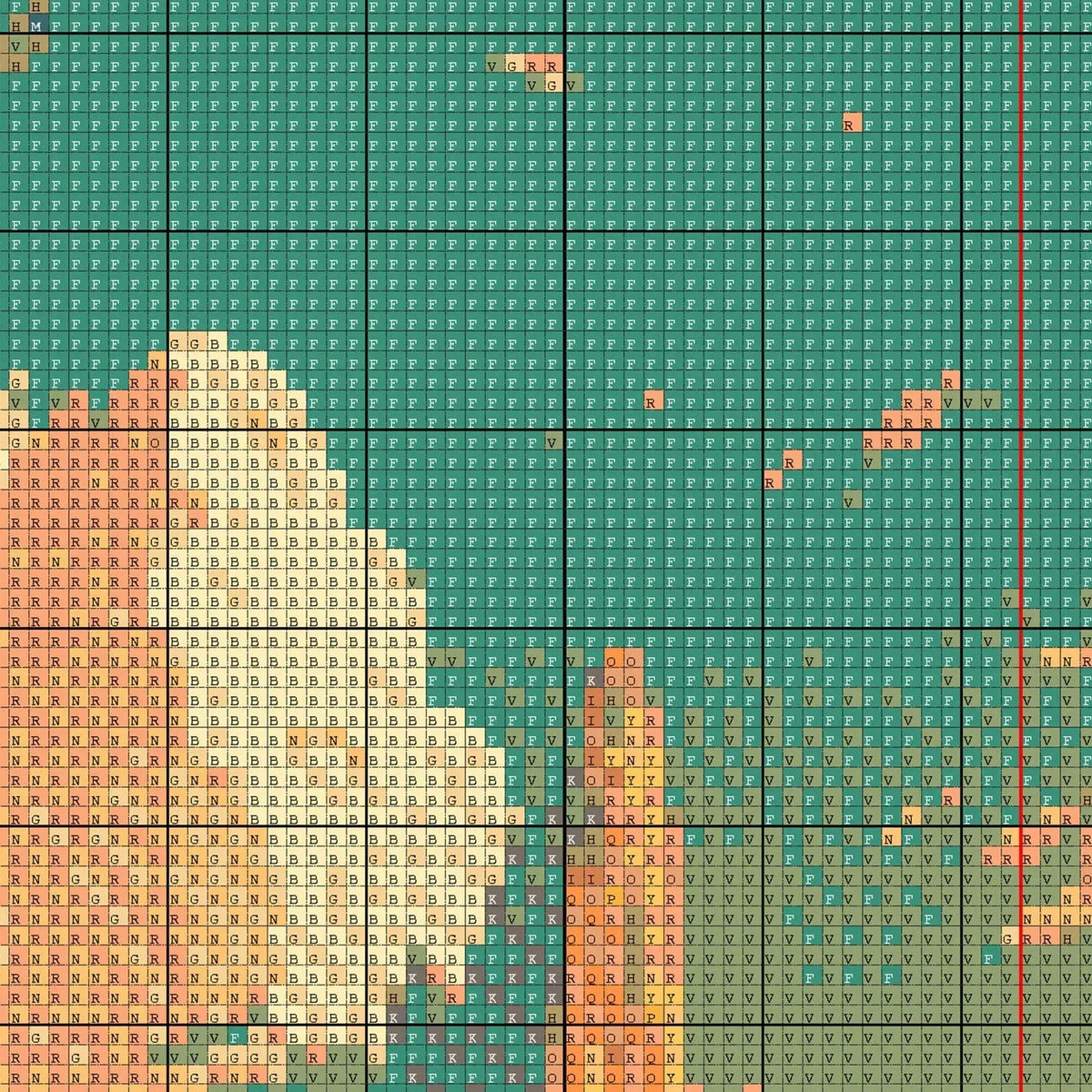 Zelda inspired Cross Stitch Pattern | BOTW Landscape Cross Stitch | Nature Patterns | Large Counted Cross Stitch PDF