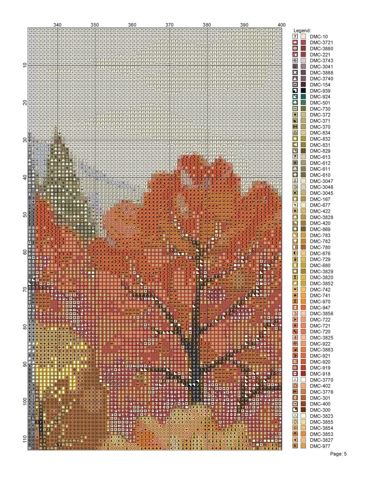 Cross Stitch Pattern Little Town in Autumn Full Coverage