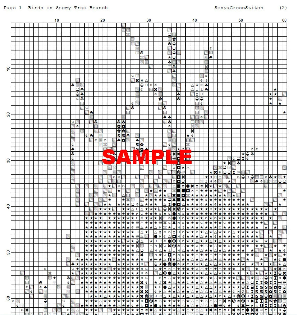 Bird Cross Stitch Pattern,Robin Bird In Winter,Landscape,Pattern Keeper,Embroidery,Needlework,PDF, Instant Download
