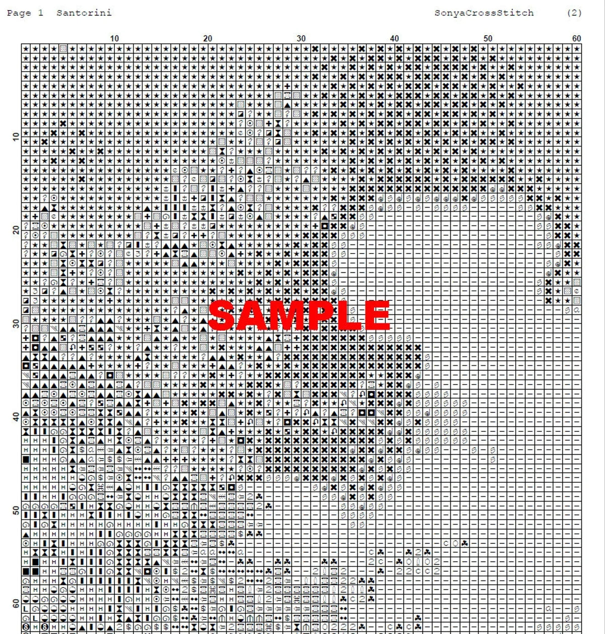 Watercolor Cross Stitch Pattern,Santorini,City,Greek House,Landscape,Pattern Keeper,Mediterrenian,Pdf,Instant Download