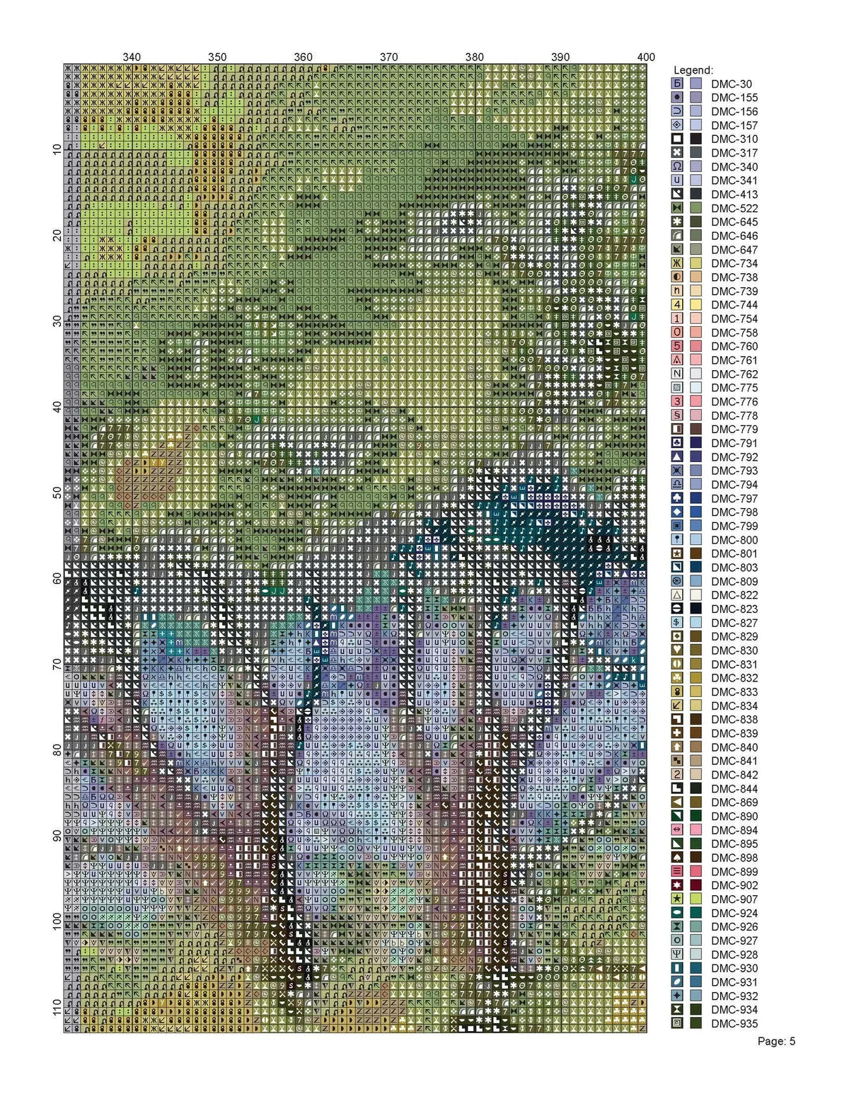Cross Stitch Pattern Park Bench Full Coverage