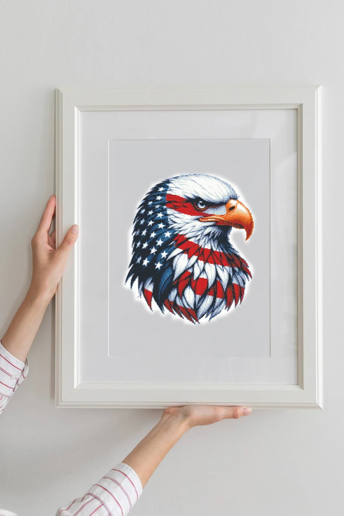 American Flag Cross Stitch Pattern,American Eagle,Independence Day,USA Patriotic,Pattern Keeper,xstitch,Pdf,Instant Download