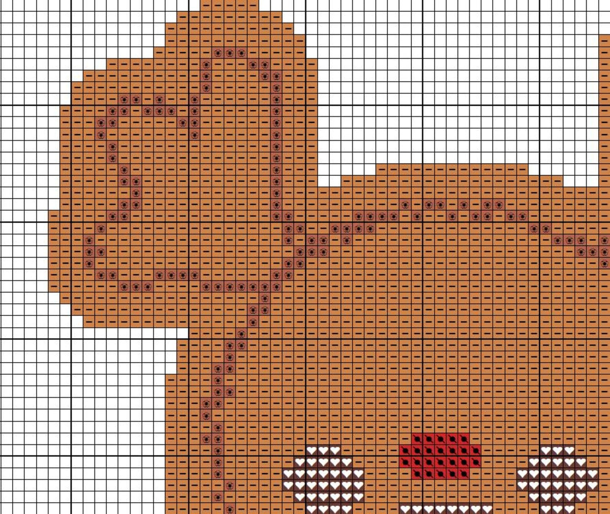 Mini Gingerbread Reeinder Cross Stitch Pattern , Deer X Stitch Chart ,Instant Download, Pdf , Santa, Christmas Ornament