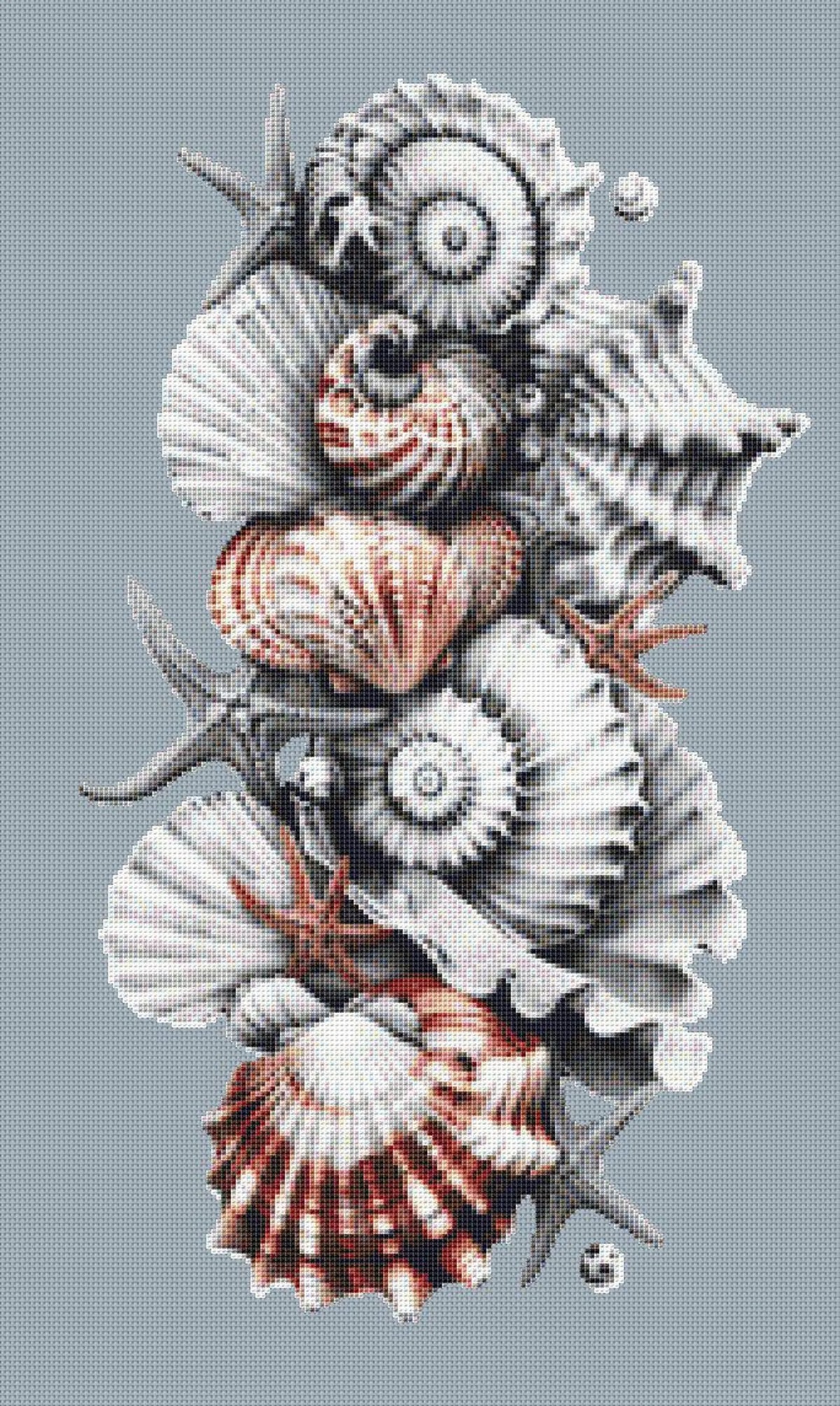 Shell Stack Cross Stitch Pattern - PDF Download