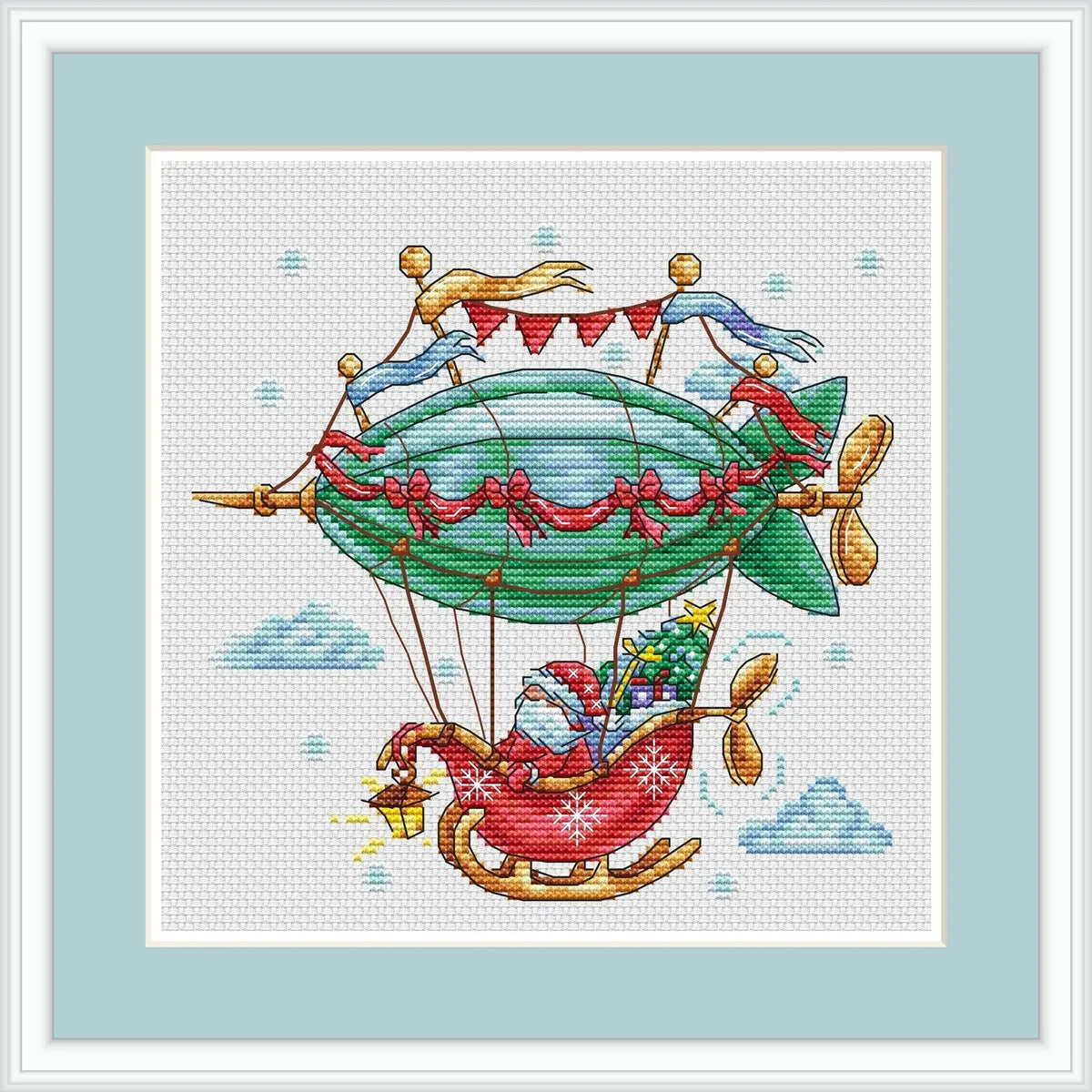 Christmas Airship Cross Stitch Pattern
