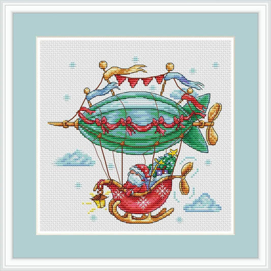 Christmas Airship Cross Stitch Pattern
