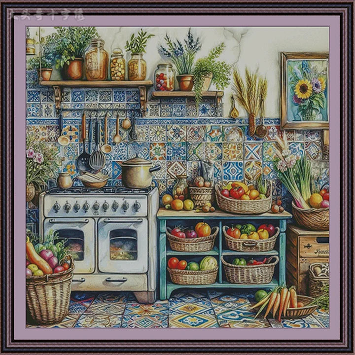 Fruity full kitchen Cross Stitch Pattern Instant Download