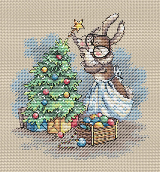 Bunnies and Christmas Cross Stitch Pattern