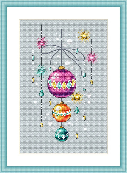 Christmas Baubles 3 Cross Stitch Pattern