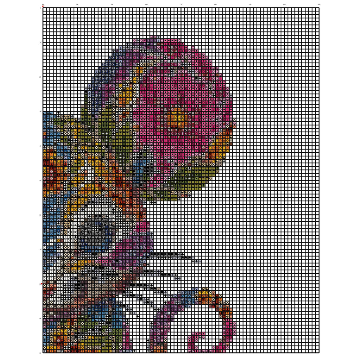 Colorful Mouse Cross Stitch Pattern | Floral Folk Art Embroidery
