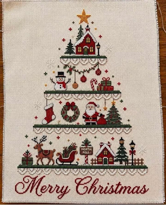 Merry Christmas Cross Stitch Pattern PDF Instant Download
