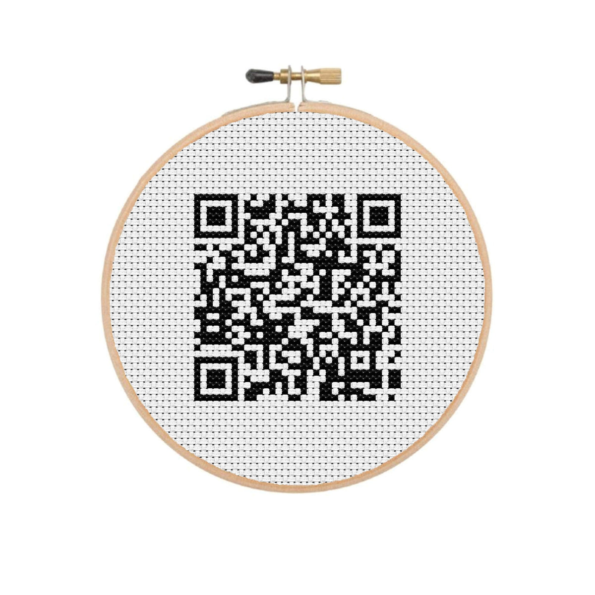 Rickroll QR code Cross Stitch Pattern PDF Instant Download
