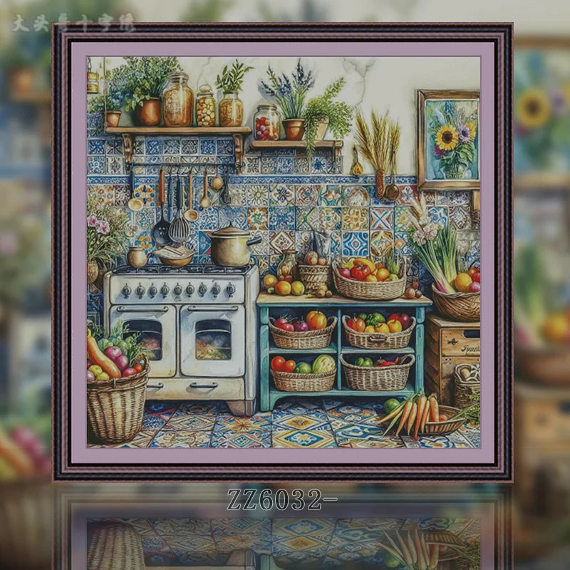 Fruity full kitchen Cross Stitch Pattern Instant Download