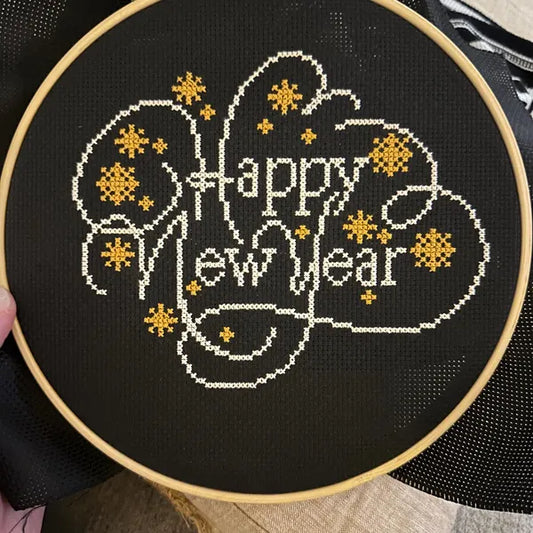 Happy New Year 2027 Cross Stitch Pattern, text cross stitch chart, Counted Cross Stitch, Holiday home Pattern, Instant Download PDF.