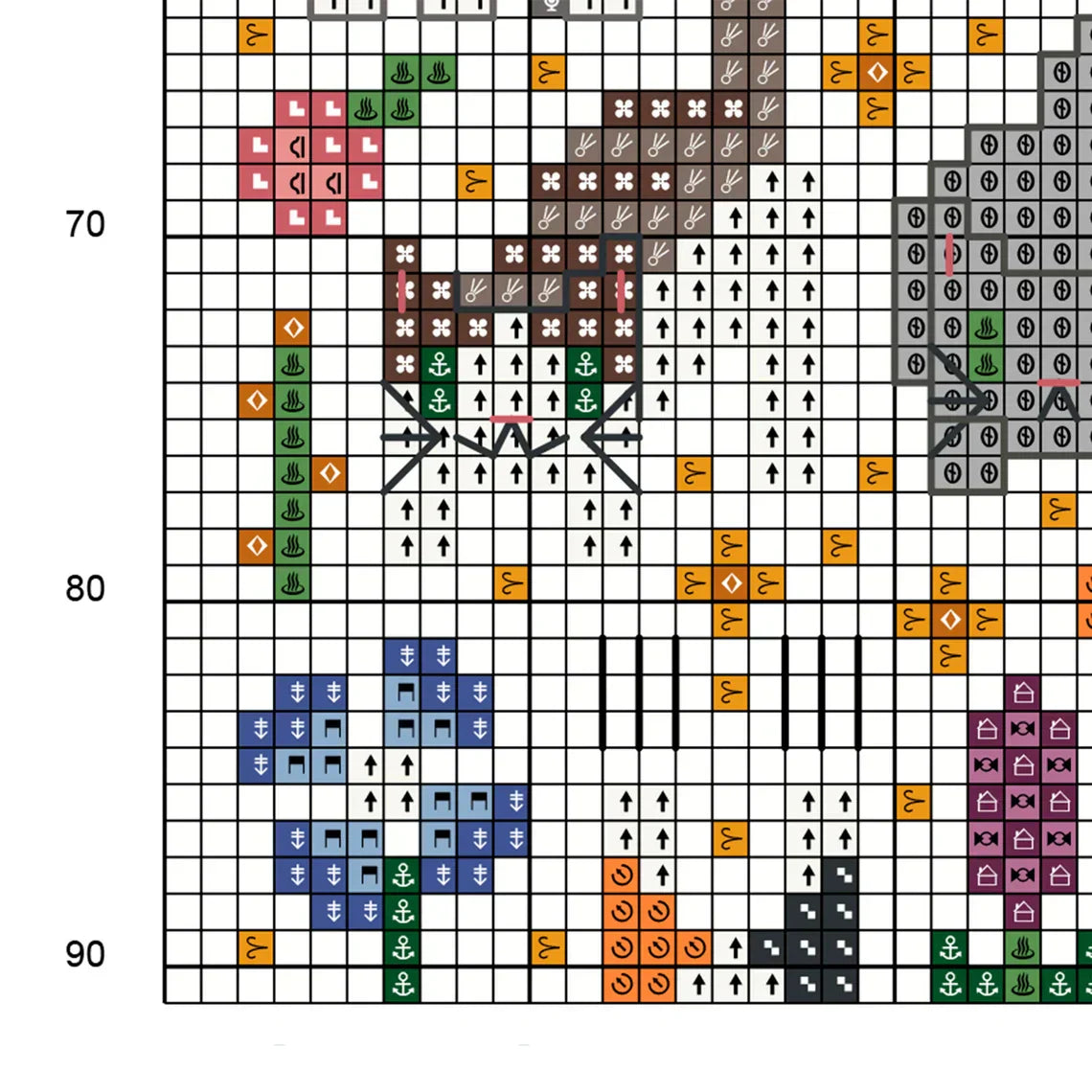 Cat Garden Cross Stitch Pattern, Cute Kitties PDF Chart (Digital Download)