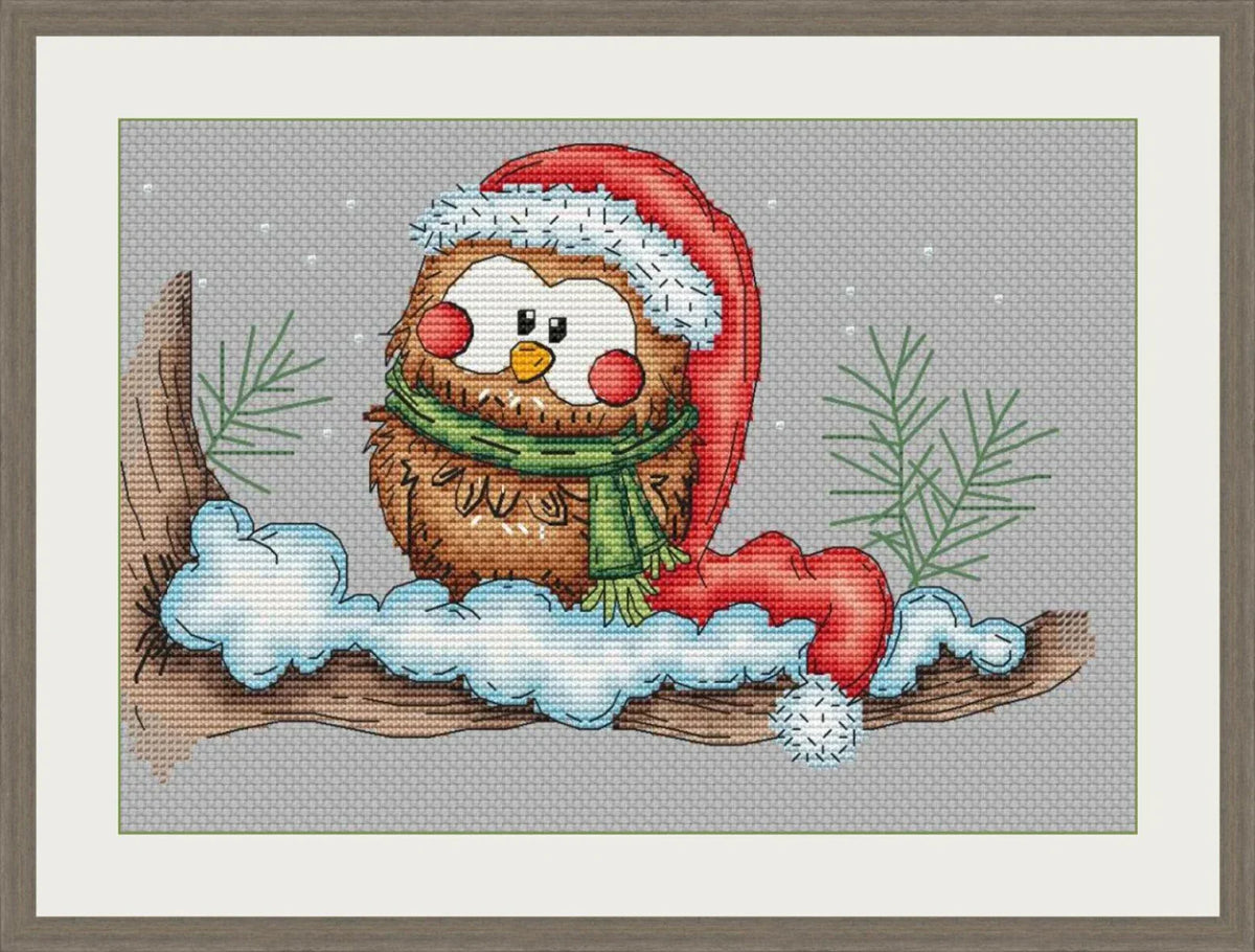 Cross-stitch scheme Christmas owl Embroidery pattern PDF
