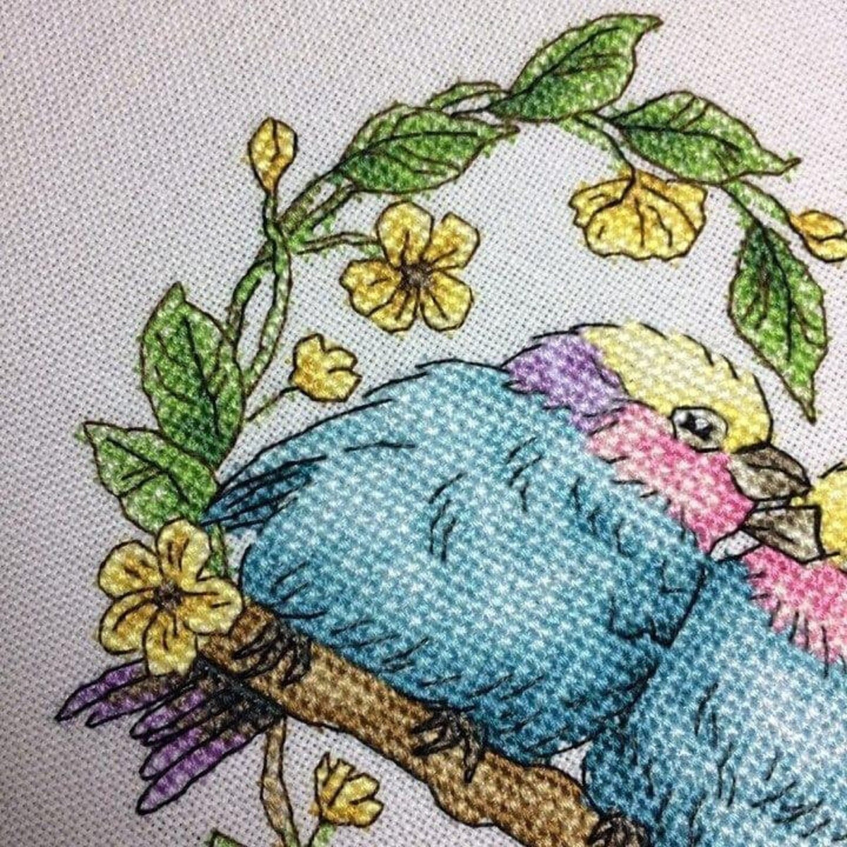 Cross Stitch Pattern Bird romance DMC Chart Embroidery Printable PDF Instant Download