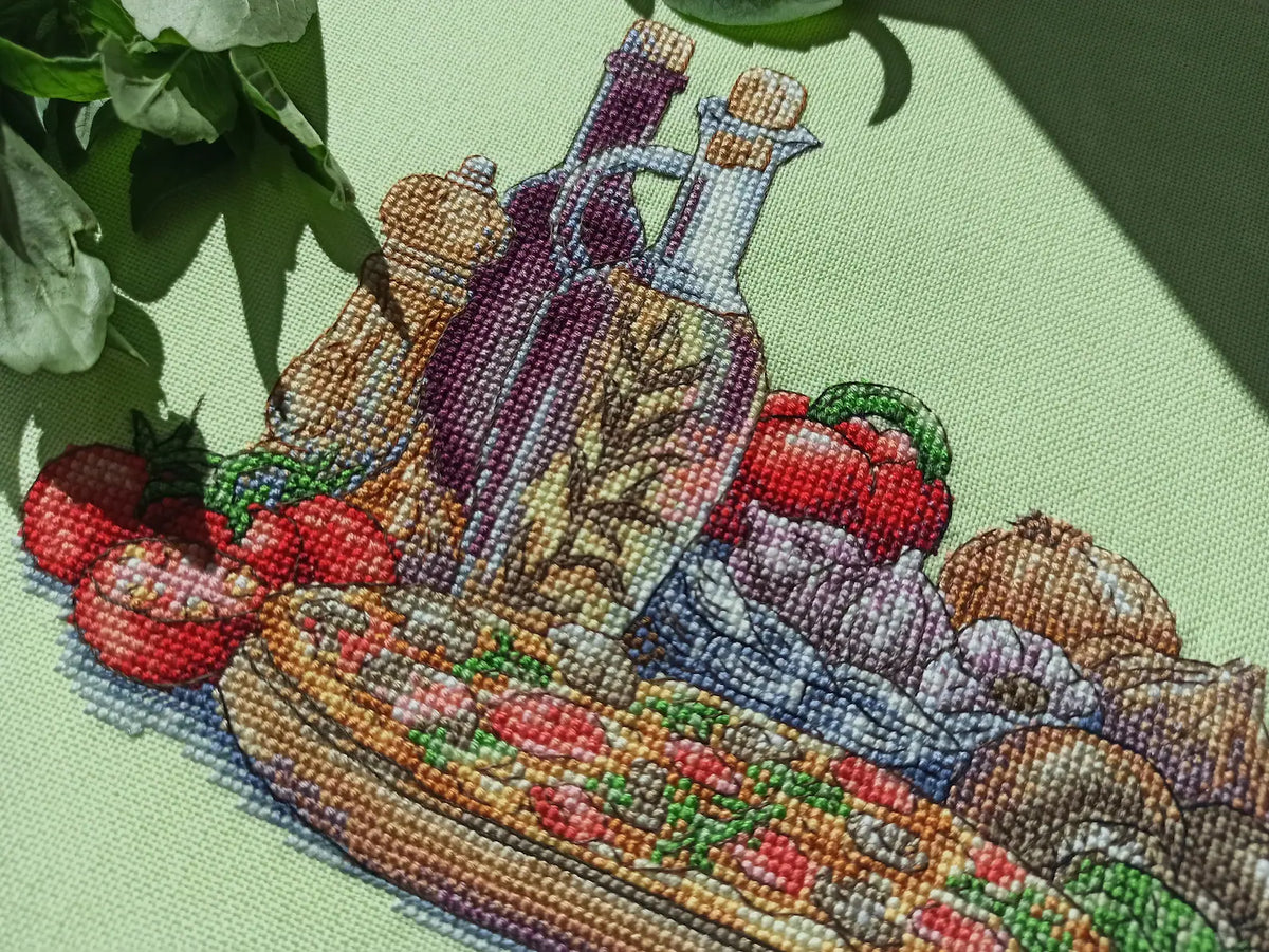 Cross Stitch Pattern "Italian Cuisine. Pizza" DMC Cross Stitch Chart Needlepoint Pattern Embroidery Chart Printable PDF Instant Download
