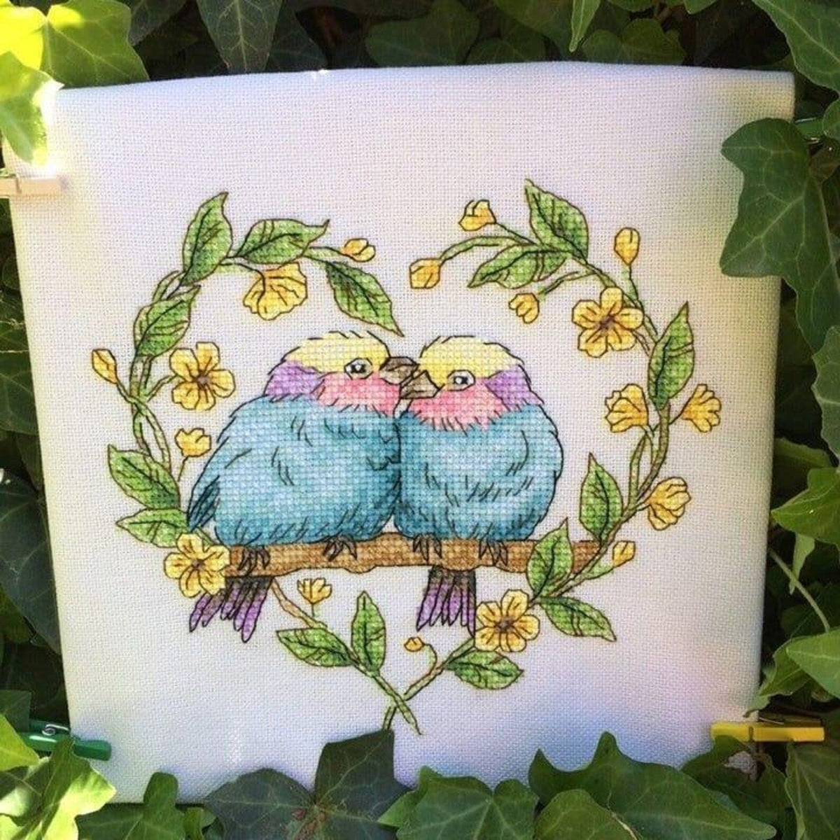 Cross Stitch Pattern Bird romance DMC Chart Embroidery Printable PDF Instant Download