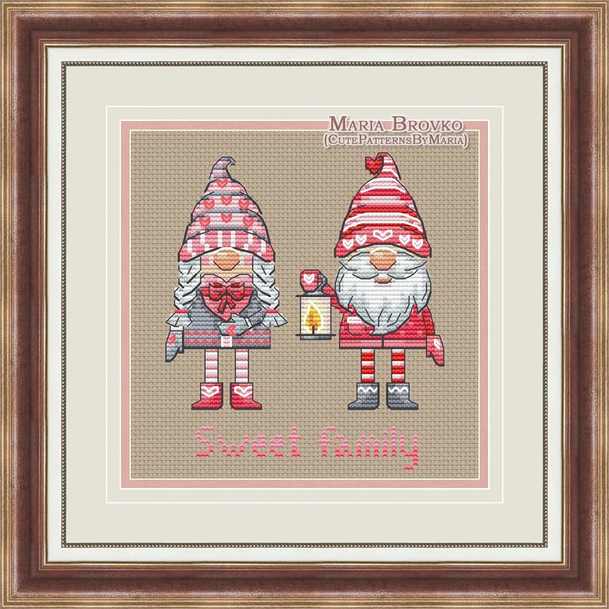 Cross Stitch Pattern Mr and Mrs Gnome DMC Cross Stitch Chart Printable PDF Instant Download