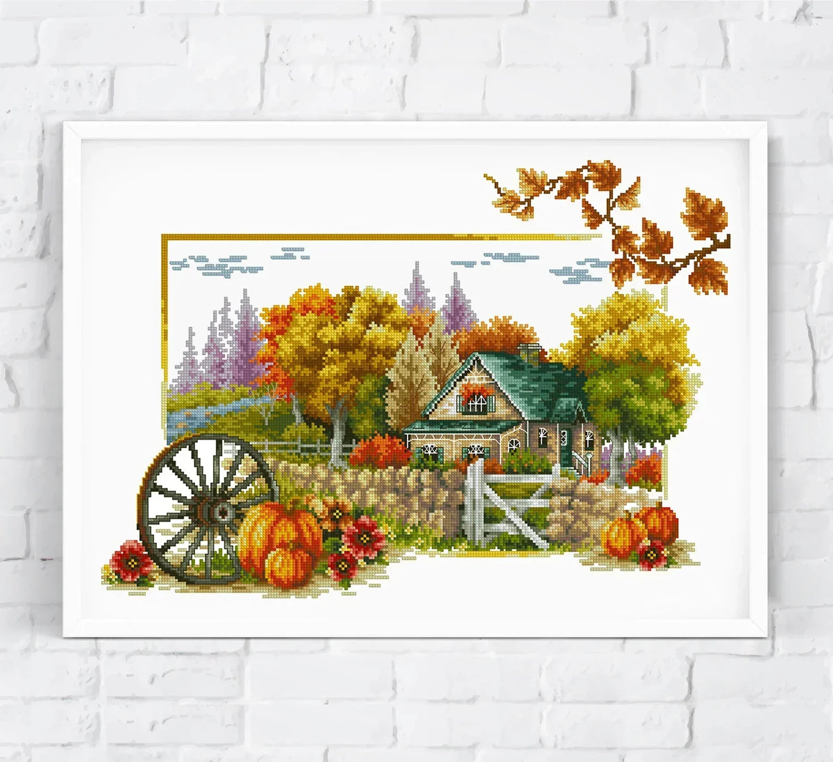 Set of 4 landcape cross stitch patterns, counted cross stitch chart Nature forest floral embroidery cross stitch Wall decor Digital file PDF