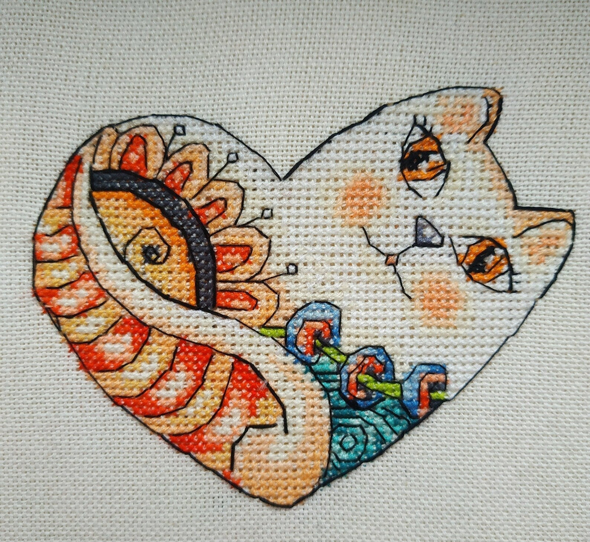 Cross Stitch Pattern Valentine Cats 6-piece Set DMC Chart Embroidery Printable PDF Instant Download
