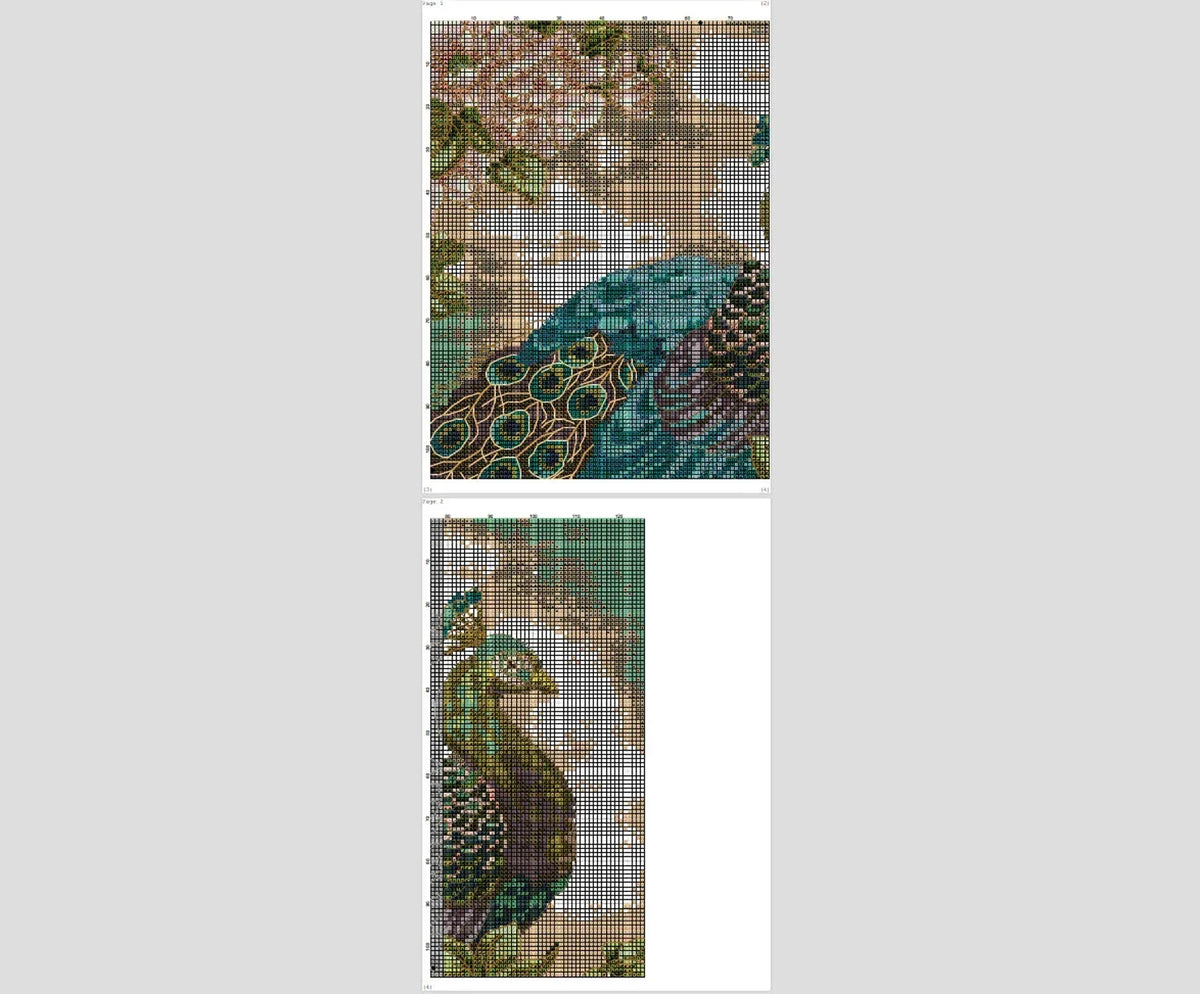 Indian Peacock Cross Stitch Pattern