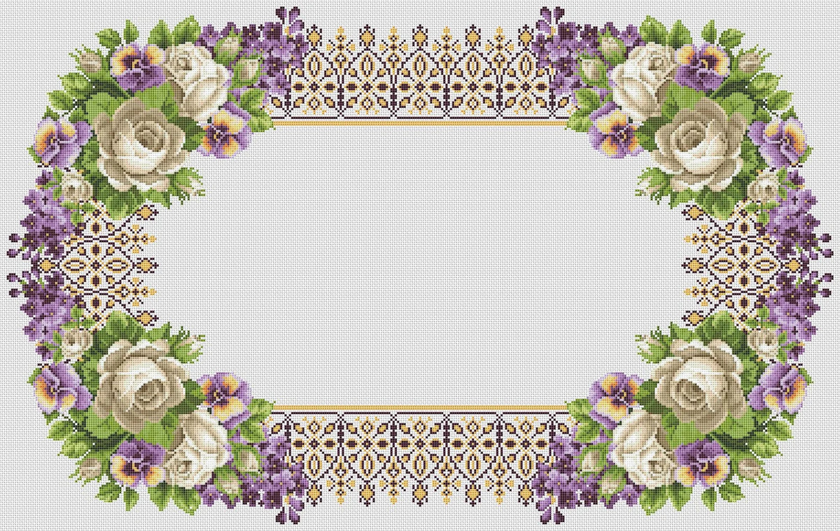 Tablecloth with roses Cross Stitch Pattern Kitchen Table Runner Cross Stitch Pattern Kitchen Decor Hand Embroidery Counted cross stitch