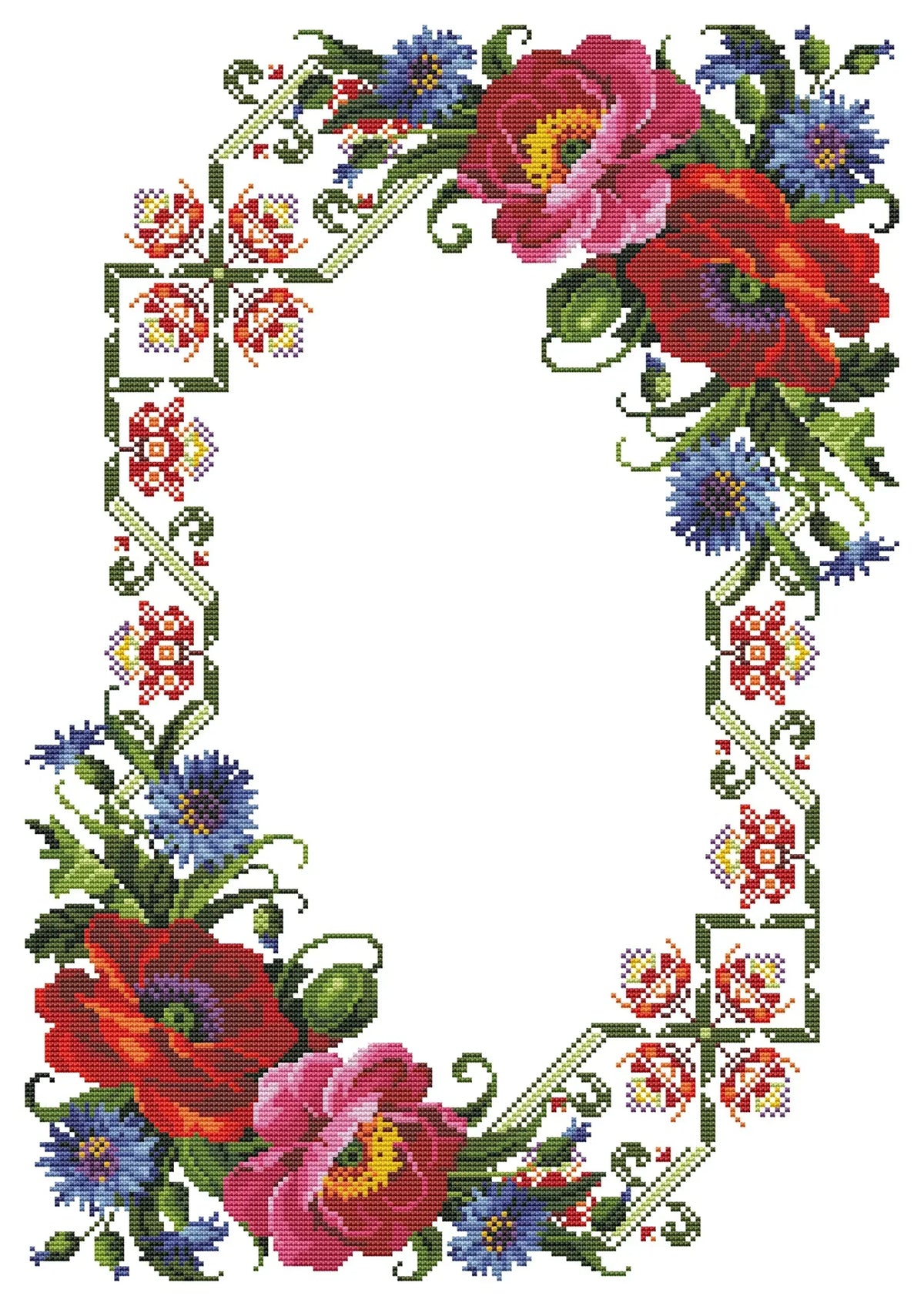 Tablecloth with red roses Cross Stitch Pattern Kitchen Table Runner Cross Stitch Pattern Kitchen Decor Hand Embroidery Counted cross stitch