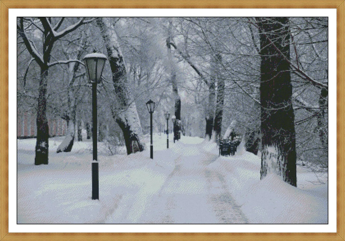 Cross Stitch Pattern,Winter Forest Landscape,Wild Life,Snowy Mountain,Nature X Stitch Chart,Snowy Park,Winter Vibes,Full Coverage,Pdf