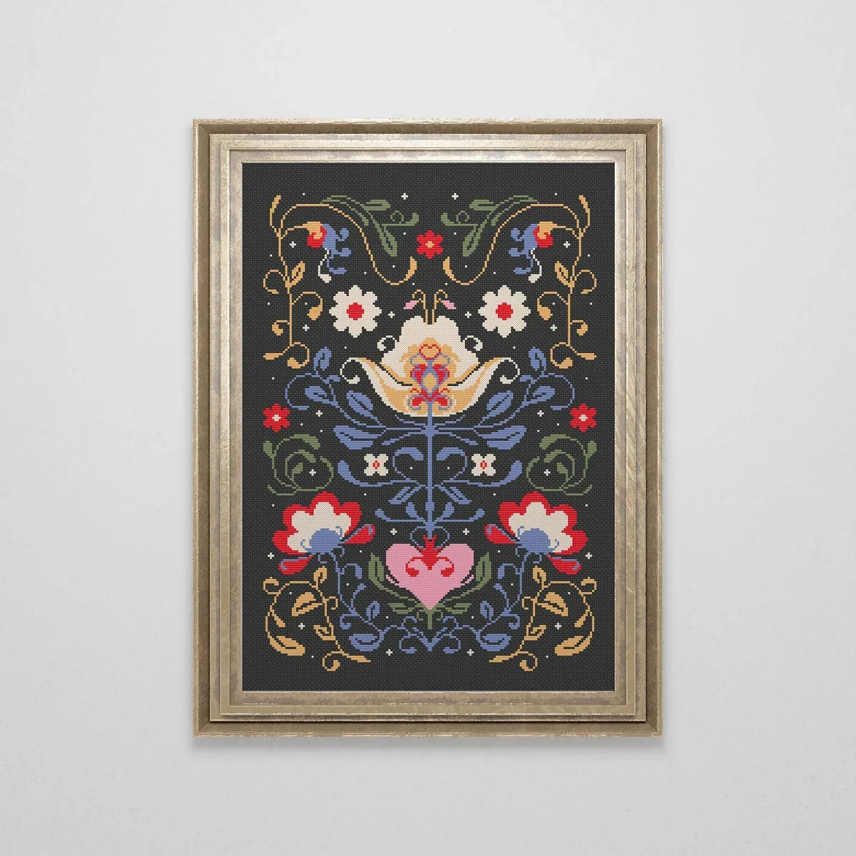 Scandinavian Cross Stitch Pattern | Nordic Folk Art PDF Pattern | Easy Swedish Crossstitch | Modern Counted Cross Stitch | Instant Download