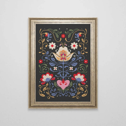 Scandinavian Cross Stitch Pattern | Nordic Folk Art PDF Pattern | Easy Swedish Crossstitch | Modern Counted Cross Stitch | Instant Download