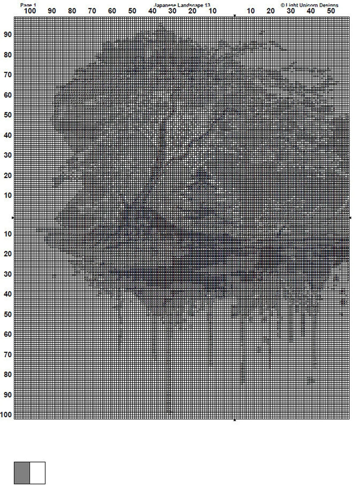 Japanese Landscape Cross Stitch Pattern 13 Instant PDF Download - Cherry Blossom Tree Watercolor Cross Stitch Pattern - Japan Cross Stitch