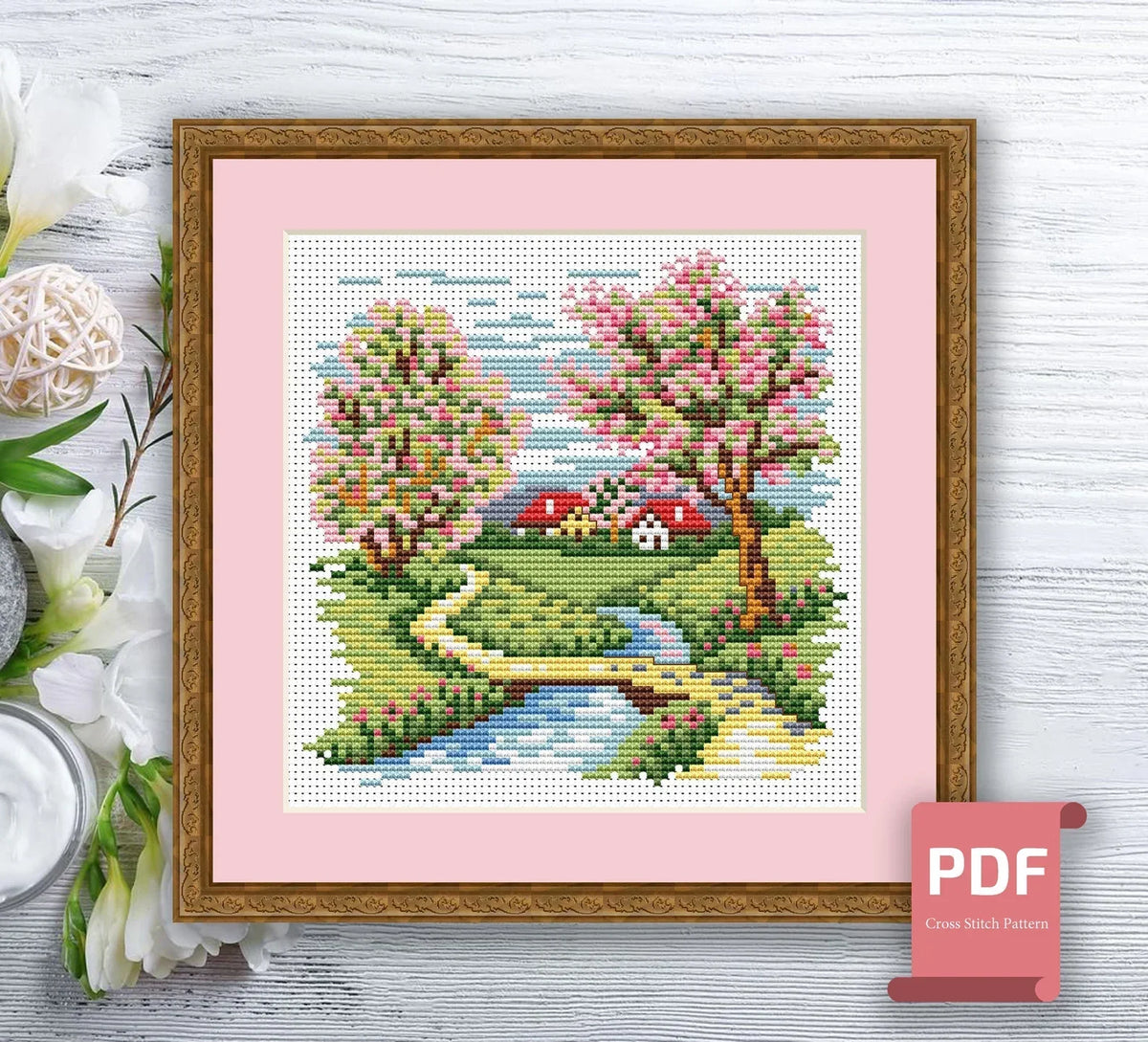 Set of 4 Seasons Landscape Cross Stitch Pattern | Seasons Cross Stitch Pattern | Four Seasons | Modern Cross Stitch | Download PDF #ssn050