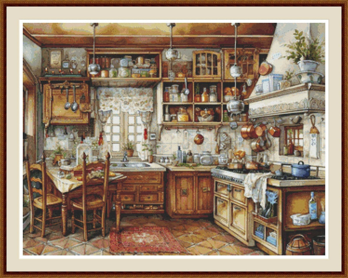 Old Kitchen 1, Cross stitch pattern, Counted cross stitch, Hand embroidery pattern, PDF cross stitch, Cross stitch chart, PDF pattern