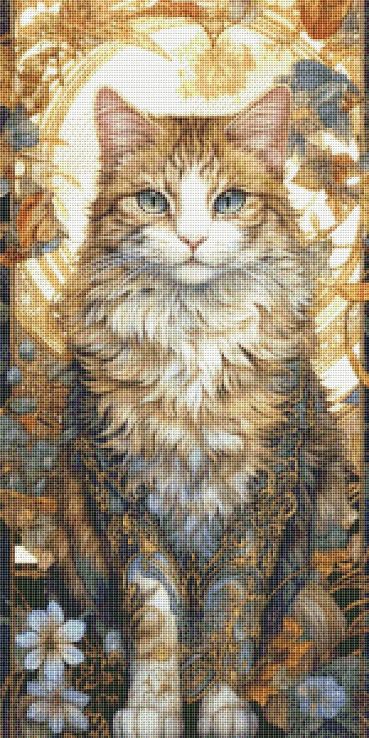 Cat Portrait #2 Counted Cross Stitch Pattern Cats love Modern Decor Pattern Animal Art Nouveau style Needlepoint Gorgeous Cat Charming cat
