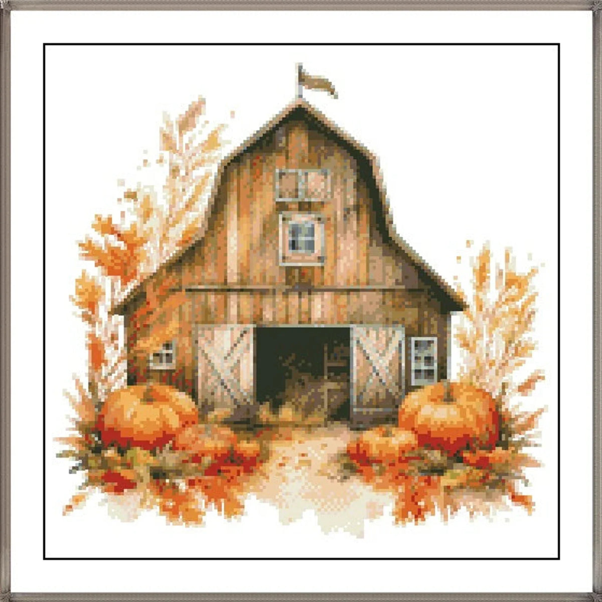 Watercolor Cross Stitch Pattern,Autumn Farm Barn,Pattern Keeper,xstitch,Embroidery,PDF,Instant Download