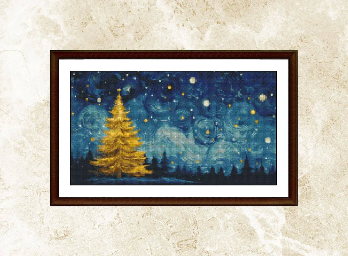 Christmas Cross Stitch Pattern,Christmas tree holiday,Winter landscape,xstitch,Pattern Keeper,Embroidery,Pdf,Instant Download