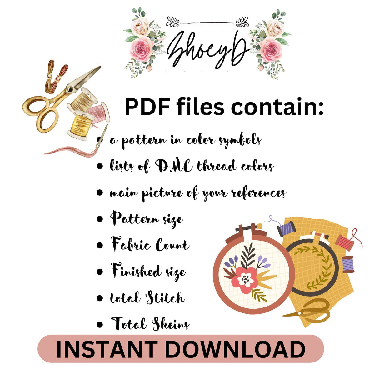 William Morris Inspired Strawberry Thief Cross Stitch Pattern | Digital PDF File for DIY Crafting