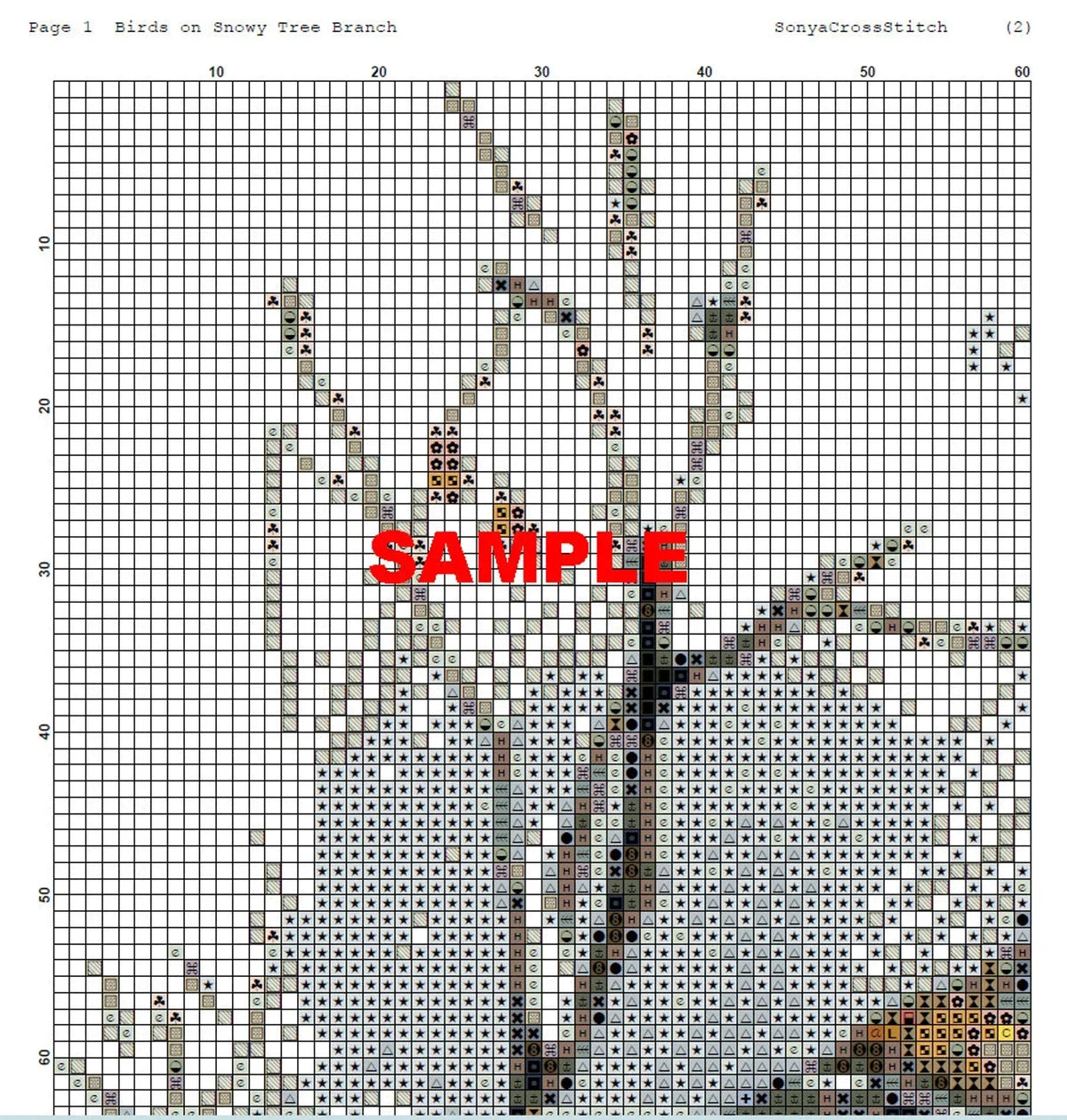 Bird Cross Stitch Pattern,Robin Bird In Winter,Landscape,Pattern Keeper,Embroidery,Needlework,PDF, Instant Download