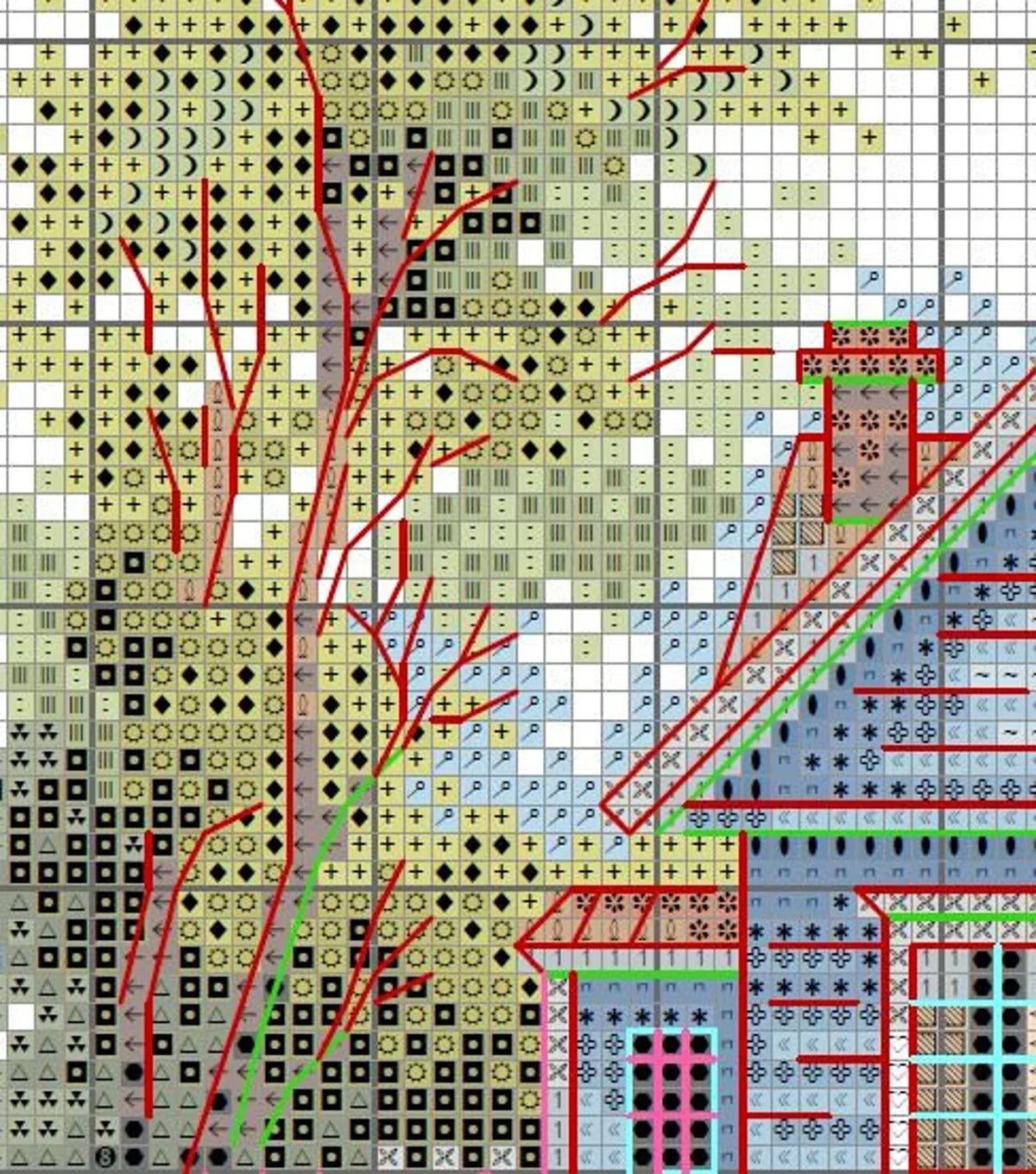 Garden Flower PDF Pattern Cross Stitch Nature House StitchBoom Embroidery Instant Digital Download