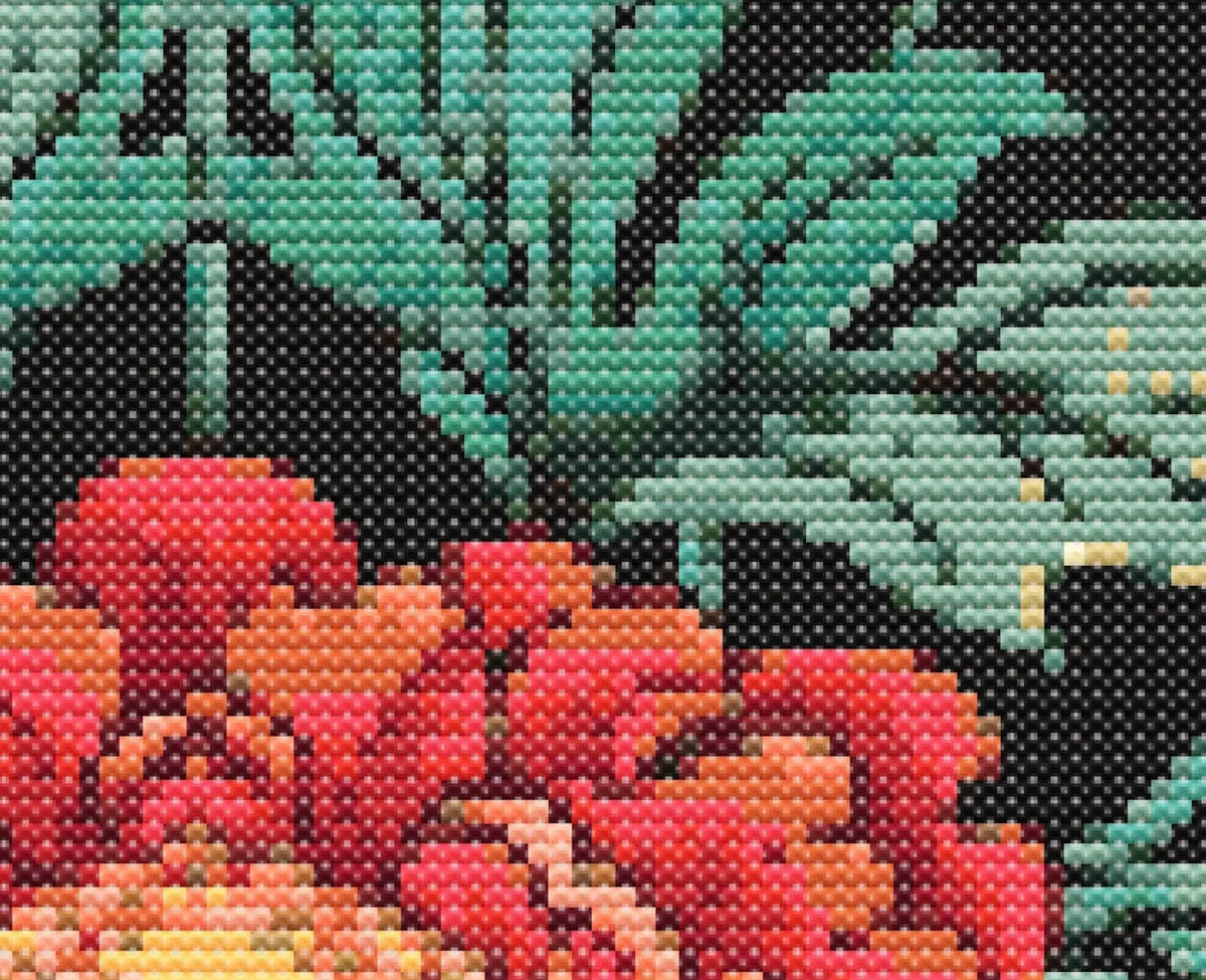 Cushion Cover Mid Century Cross Stitch Sewing Modern Embroidery Pattern Classic Artwork Art Needlework Embroidery Bright Floral Mid Century