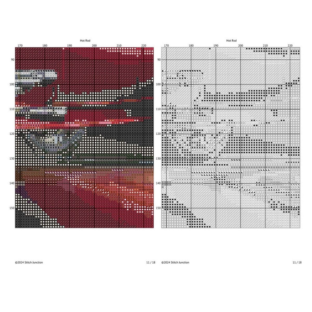 Hot Rod Cross Stitch Pattern, Classic Car Cross Stitch, Digital Download