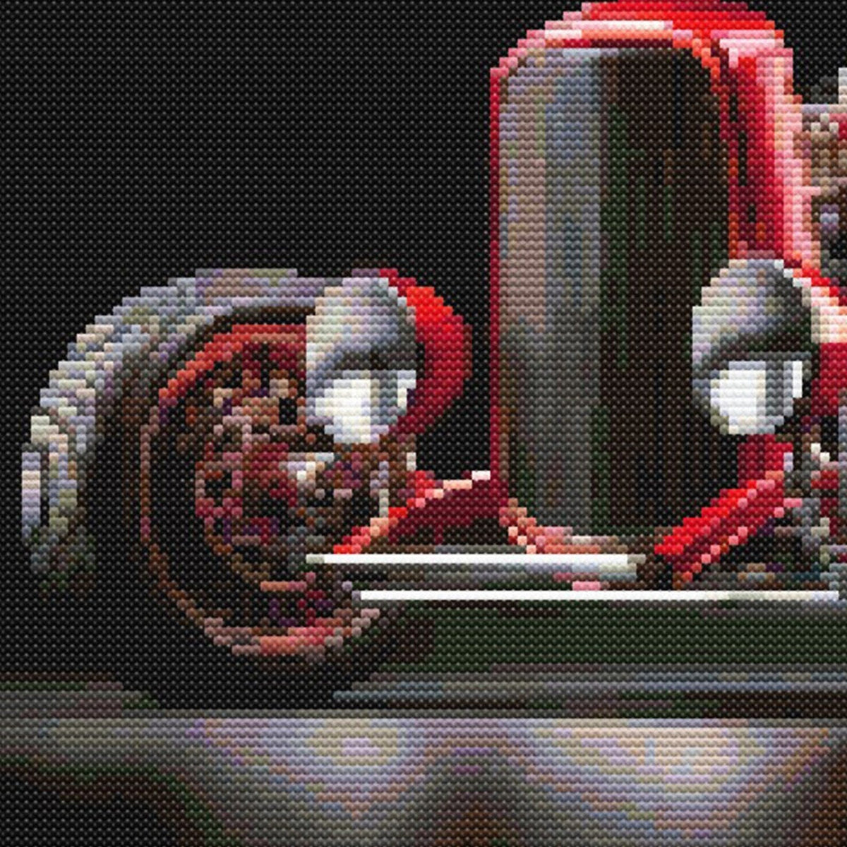 Hot Rod Cross Stitch Pattern, Classic Car Cross Stitch, Digital Download