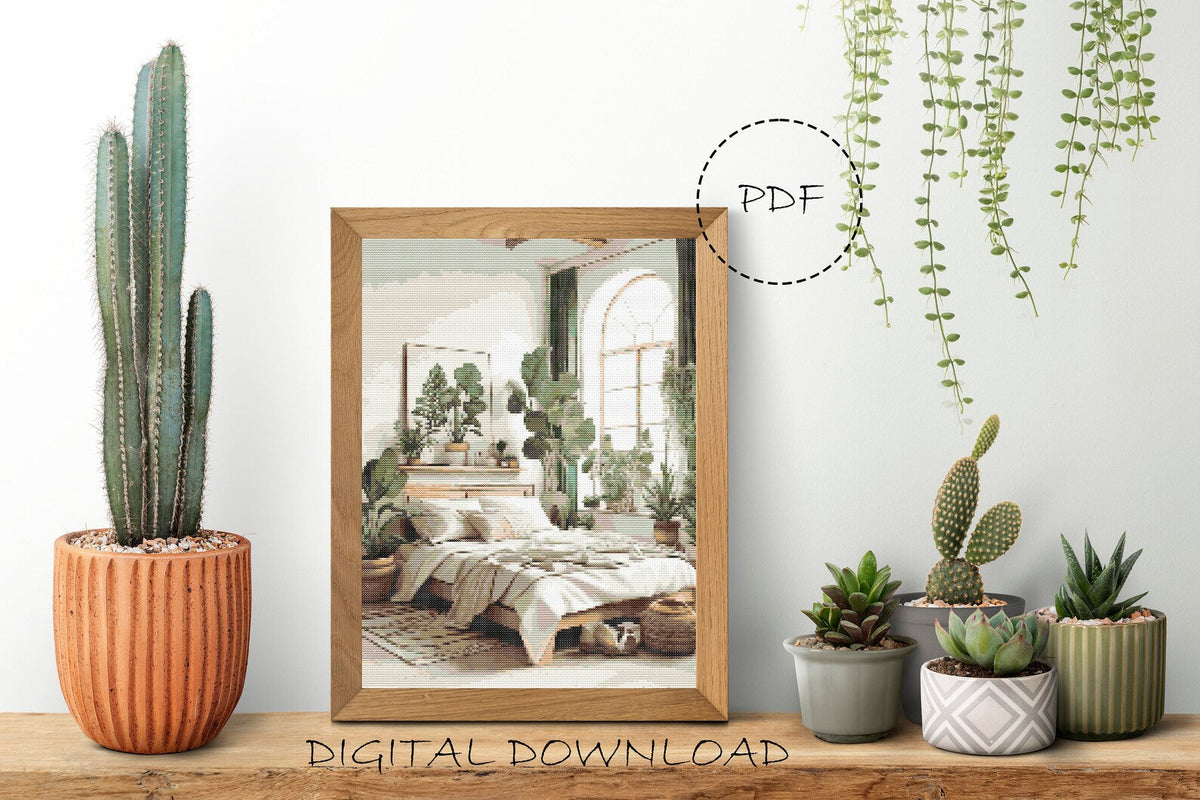 Plants Cross Stitch Pattern | Cactus Cross Stitch | Plants Embroidery Pattern | Boho Cross Stitch | Home Cross Stitch | Instant Download PDF