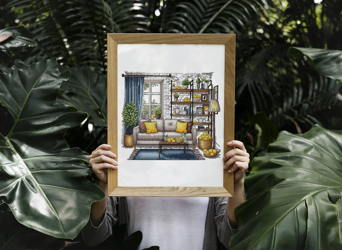Cross Stitch Patterns, Lemons cross pattern, Interior embroidery, Decorative embroidery, Lemons room embroidery