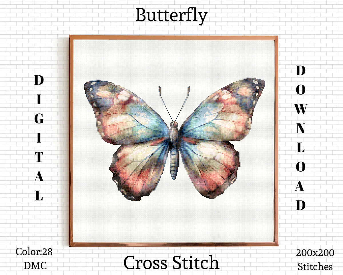 Butterfly Cross Stitch Pattern | Butterfly Embroidery Design | Butterfly Cross Stitch | Butterfly Cross Stitch Kit