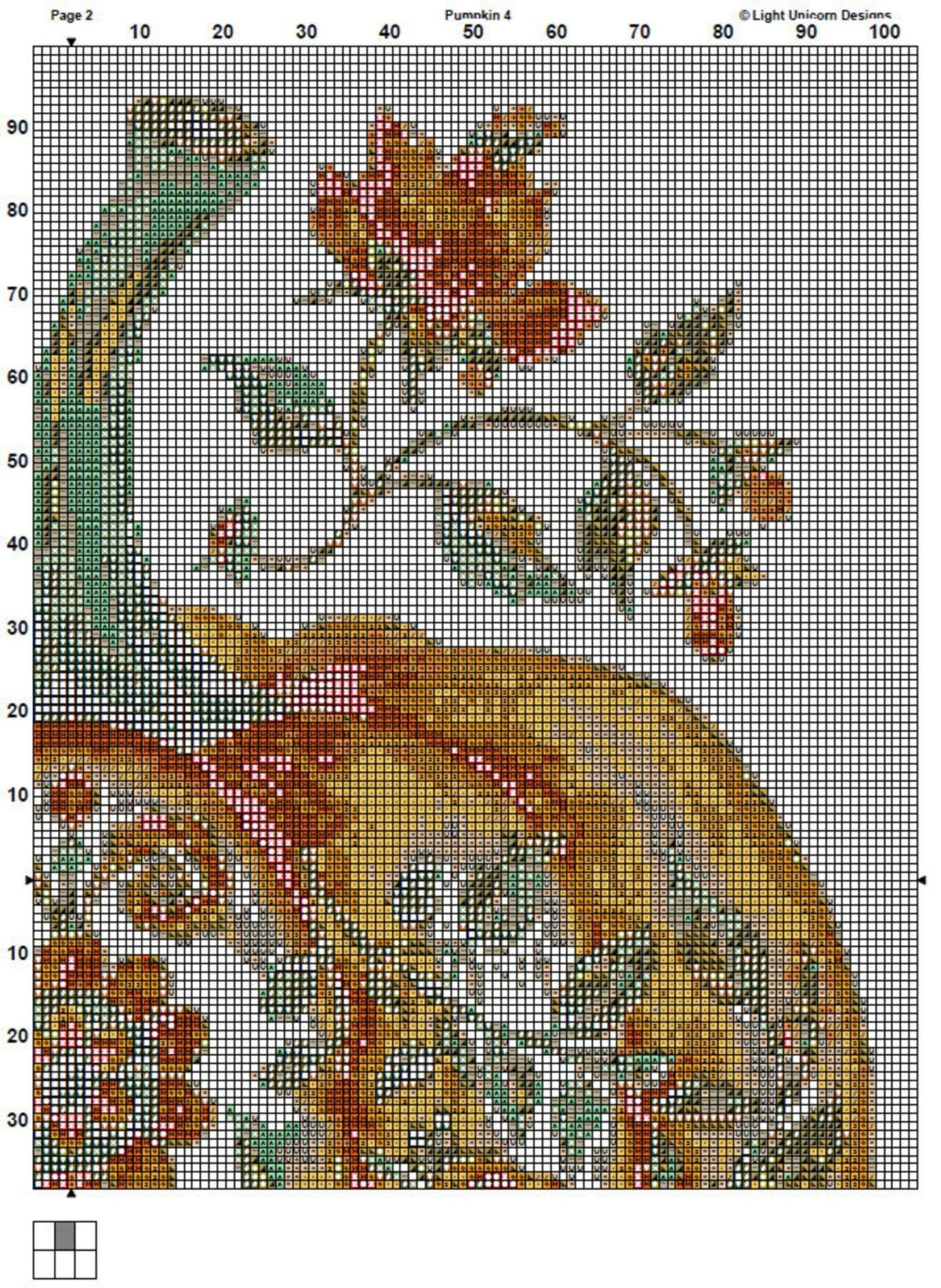 Pumpkin Cross Stitch Pattern 4 Instant PDF Download - Autumn Watercolor Cross Stitch Pattern - Halloween Cross Stitch Pattern
