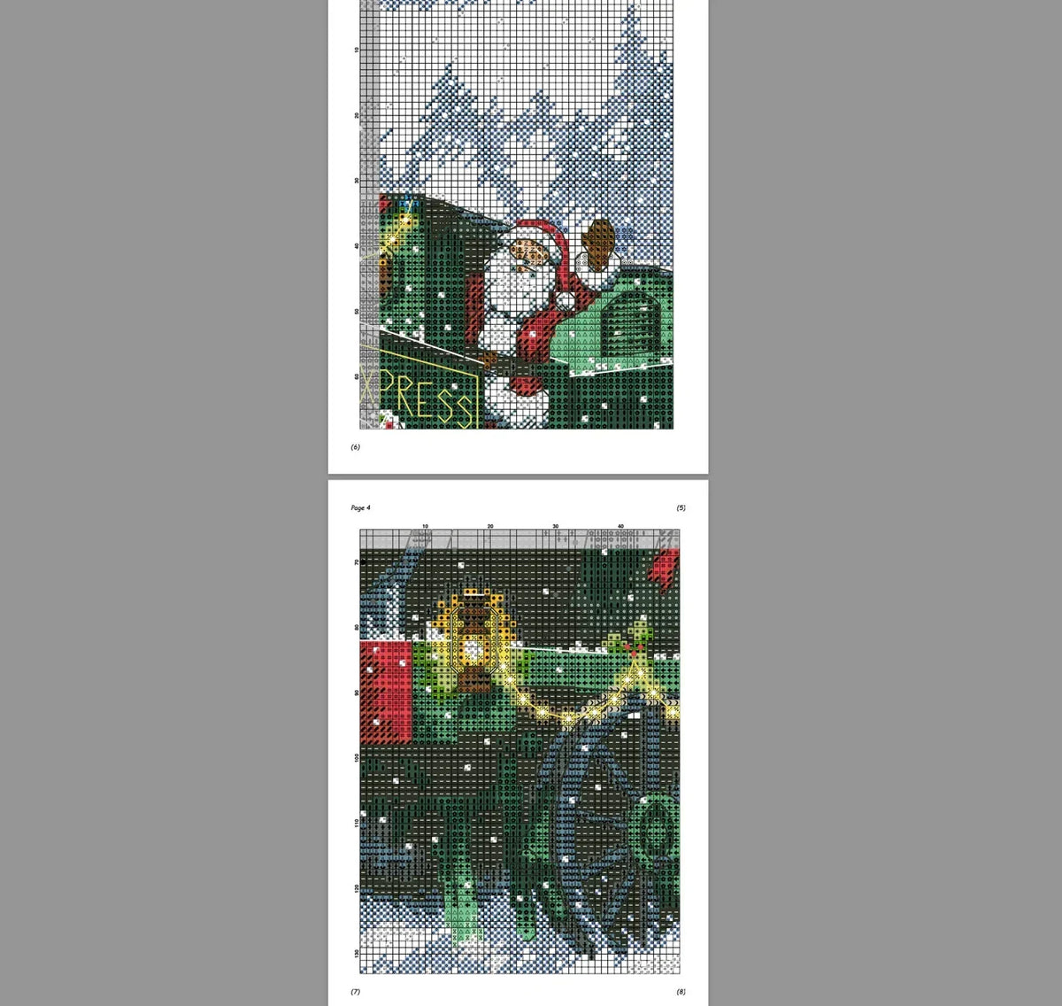 Santa Express Cross Stitch Pattern